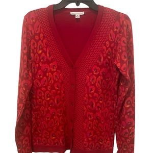 Isaac Mizrahi Live Sweater Womens Size XS Cardigan Red